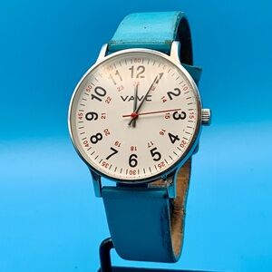 VAVC JS8272 Men’s Field Quartz Wristwatch St Steel Case Leather Works New Batt